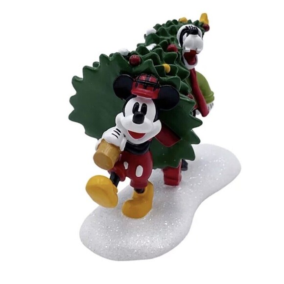 St Nicholas Square Disney Mickey Mouse Goofy Tree Shopping Christmas Village - Picture 5 of 5